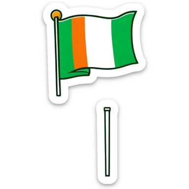 Irish flag on a pole sticker