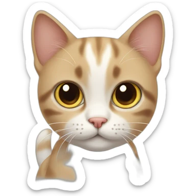 Cute cat looking at u with puppy face sticker
