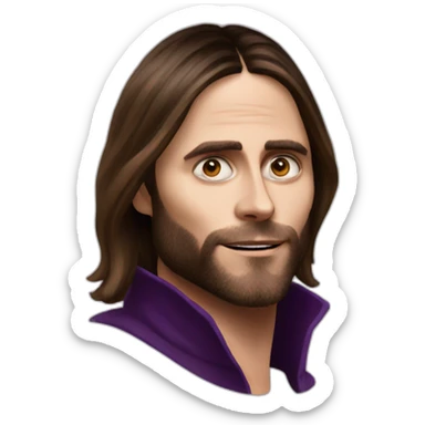 Jared Leto with face like eggplant sticker