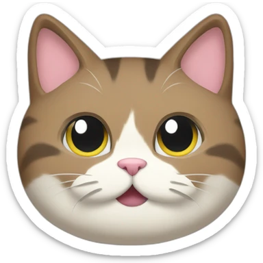 cat eating kibble sticker