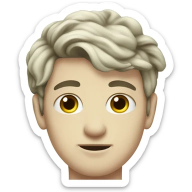 Young men with white skin in formal portrait in nature sticker