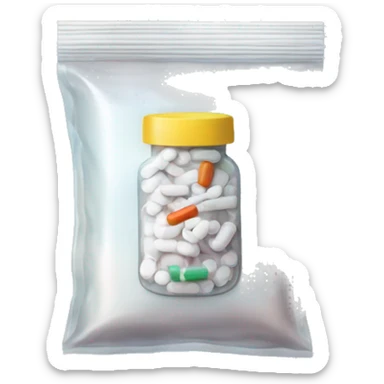 painkillers in a ziplock bag sticker