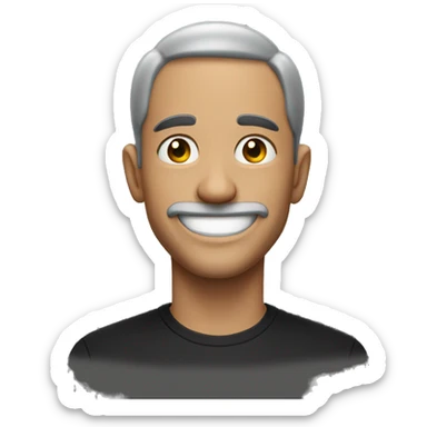 smiling man in black shirt no background from head to waste sticker