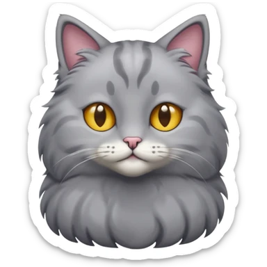 lean grey cat with full body sticker