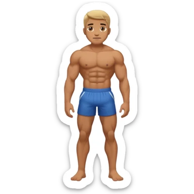 full body nude man sticker