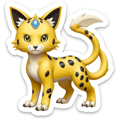 Baihumon-Gatomon-Liepard-Pokémon-Fakémon-Digimon-hybrid-fusion, full body sticker