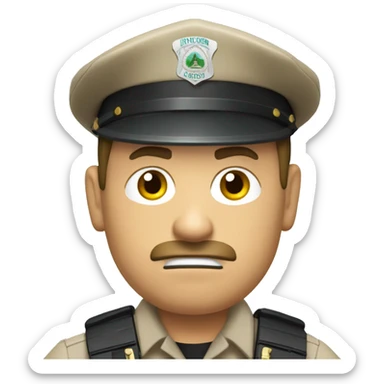 Game warden looking serious and mad with drown controller in hand sticker