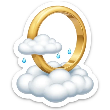 wedding ring on a cloud sticker