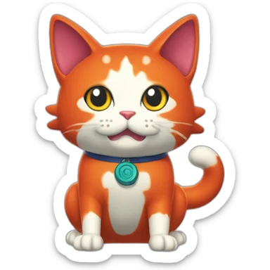 jibanyan the cat from yo kai watch sticker