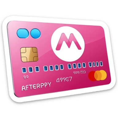 pink afterpay word on a credit card sticker