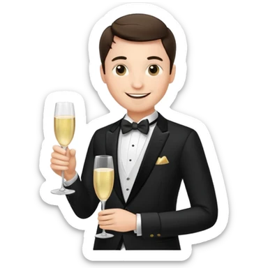 man with Champagne sticker