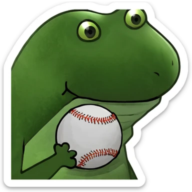 lizard holding a baseball  sticker
