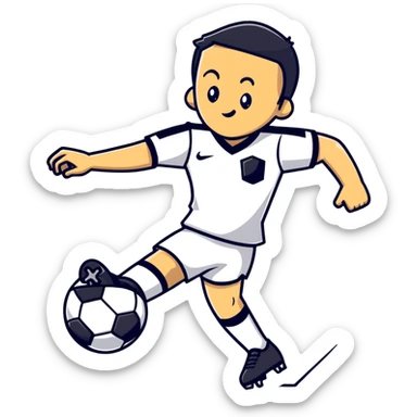 soccer player kicking ball sticker
