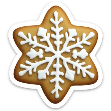 Christmas cookie snowflake shape  sticker