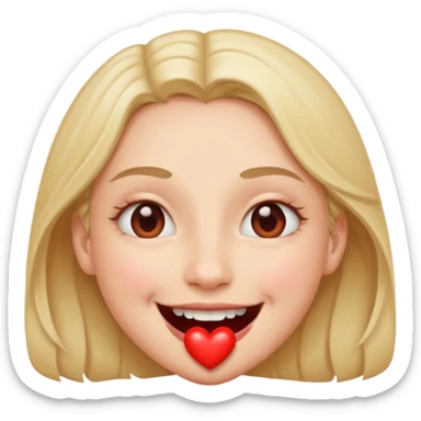 Heart eyes, smiling, biting bottom lip sticker