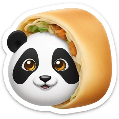 Egg roll on head of  panda sticker