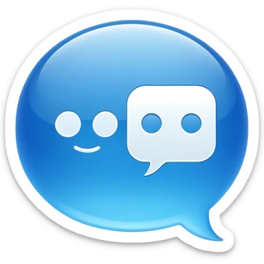 Simple message chat bubble with subtle AI symbol sticker