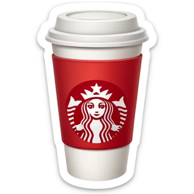 red starbucks cub with white lid sticker