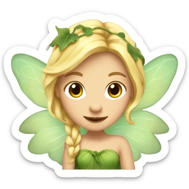 Female fairy, wings, blonde hair, vines  sticker
