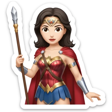 Wonder Woman holding white orchestra conductor’s baton sticker