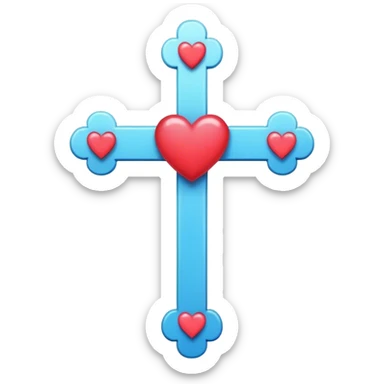 Cross with hearts sticker