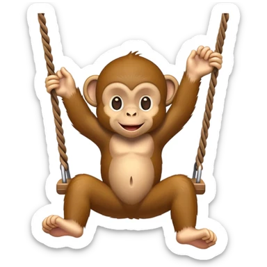 Monkey on a swing sticker