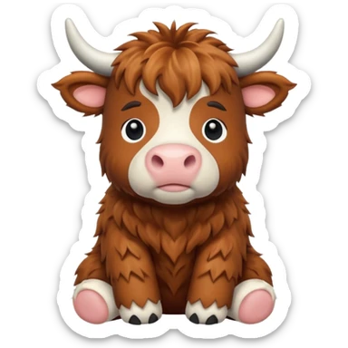 baby stuffed highland cow sticker