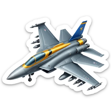 A fighter jet plane with guns  sticker
