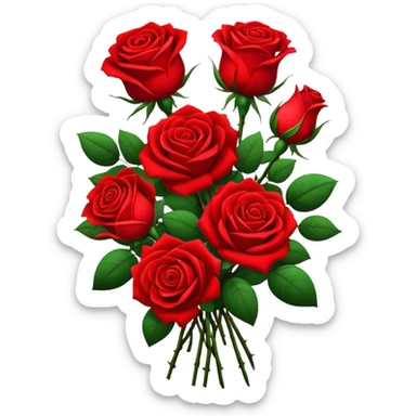 red roses flower bouquet  sticker
