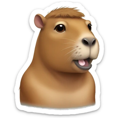 A Muscling capybara sticker