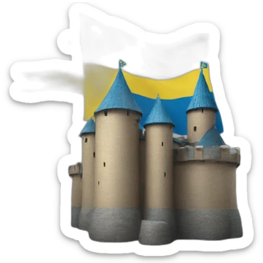 ukraine flag with castle sticker