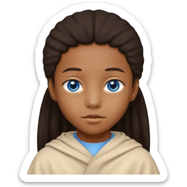 blue eyed desert black child with creme cloth sticker