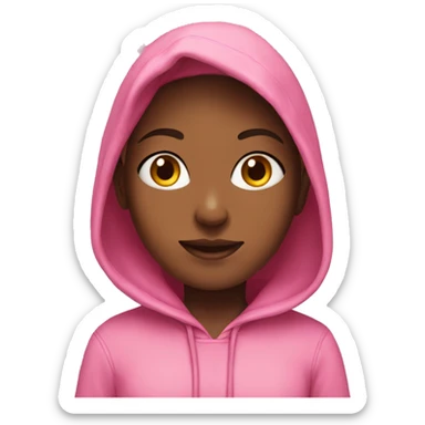 A girl wearing pink hoodie  sticker