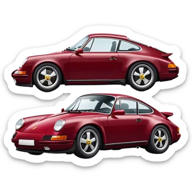 Wine red porsche sticker