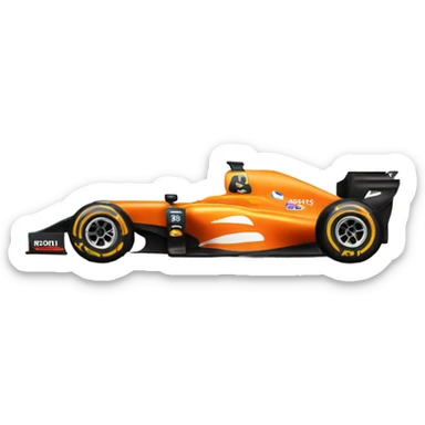 Orange f1 car sticker