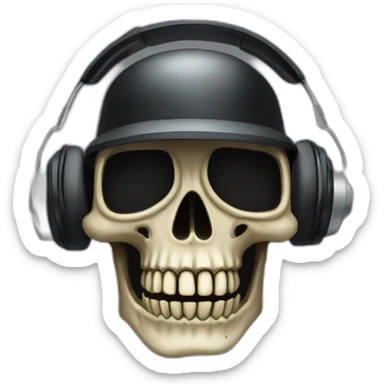Military Skeleton mask with a long black mask underneath it and headset with a microphone sticker
