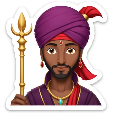 Jafar villain with staff and turban sticker