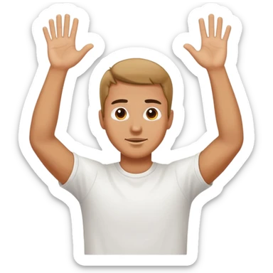 Guy raising both hands  sticker