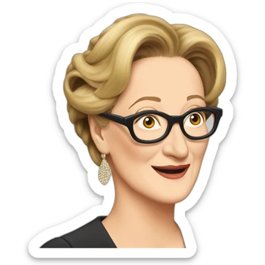 Meryl Streep listens to gossip with her big ear sticker