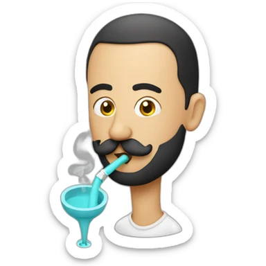 Turkish Rounded emoji smoking hookah sticker