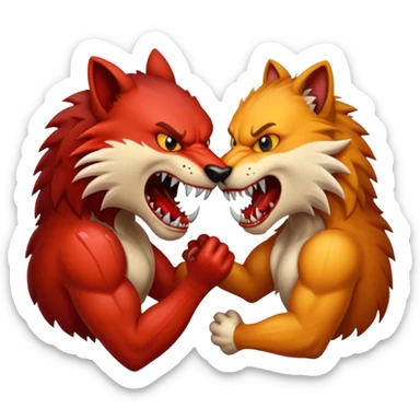 brutal fight between two animal sticker