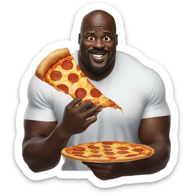 Shaq eating pizza sticker