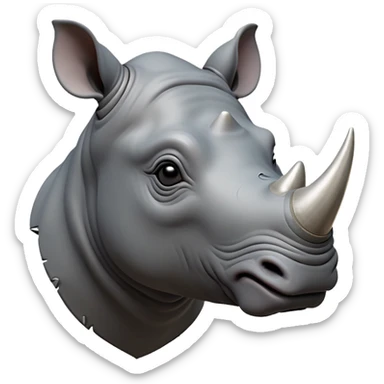 cinematic-noble--rhinoceros-portrait-emoji,slate-grey-hide-poised-and-regal,-with-a-massive,-powerful-build-and-a-thick,--deep-set-soulful-piercing-eyes,-simplified-yet-sharp-and-sophisticated-features,-highly-detailed,-large-black-eyes, white horn sticker