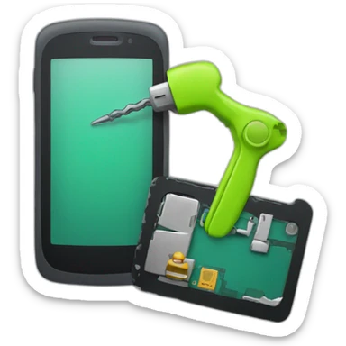 phone being repaired sticker