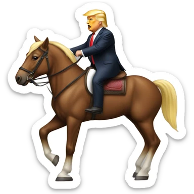 donald trump on a horse sticker