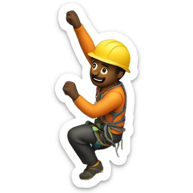 A man climbing mountain using rope emoji  sticker