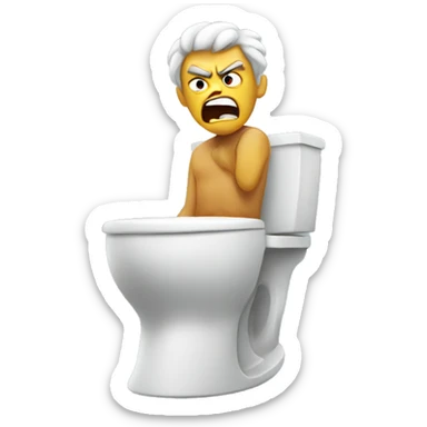 angry person on a toilet sticker
