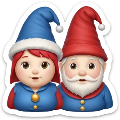 Gnomi natalizi maschio e femmina simpatici e Cicciotelli sticker