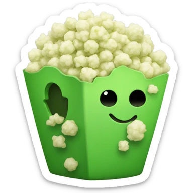 Green popcorn ball sticker