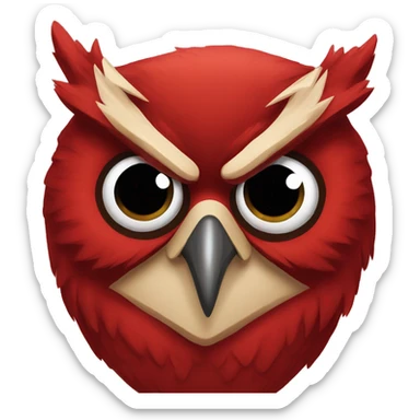Red angry owl sticker